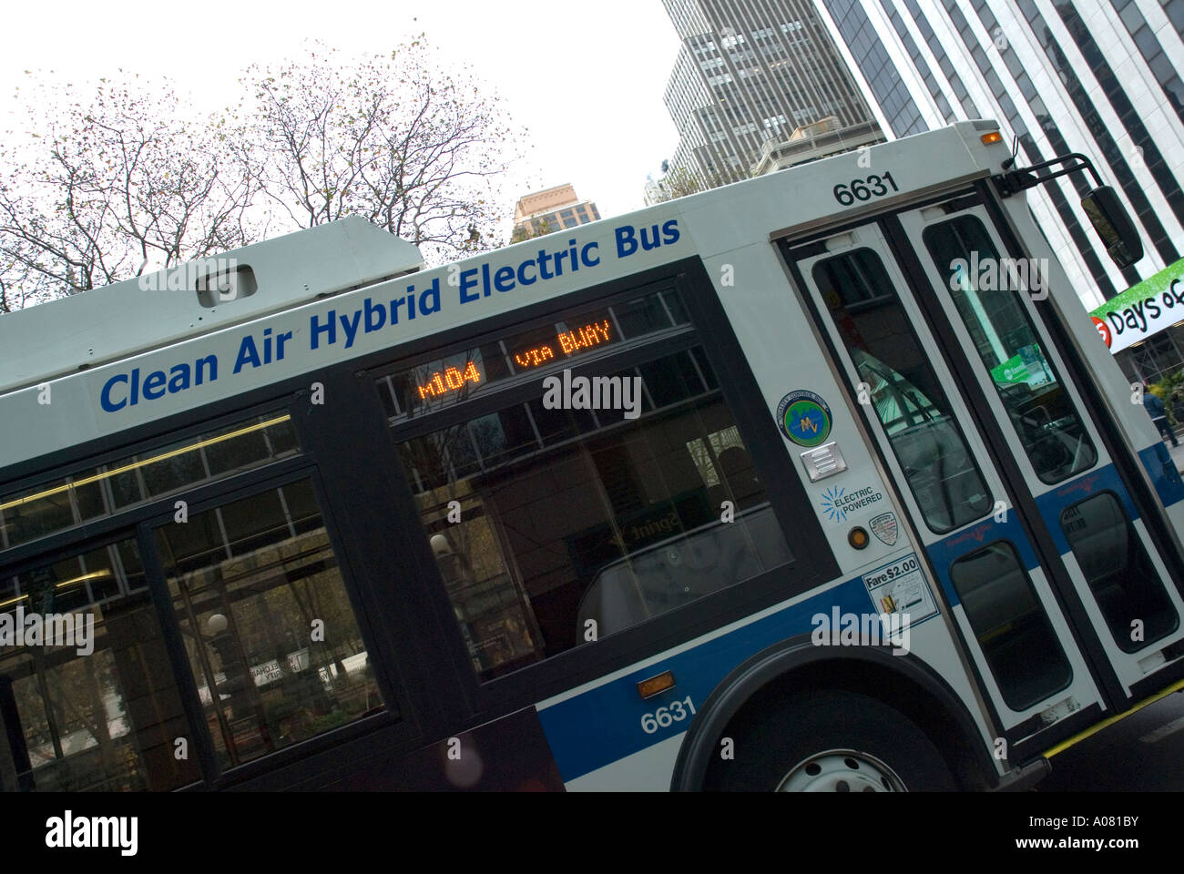 Clean Air Hybrid Electric Buses New York Transit Authority NYC NY USA America Stock Photo