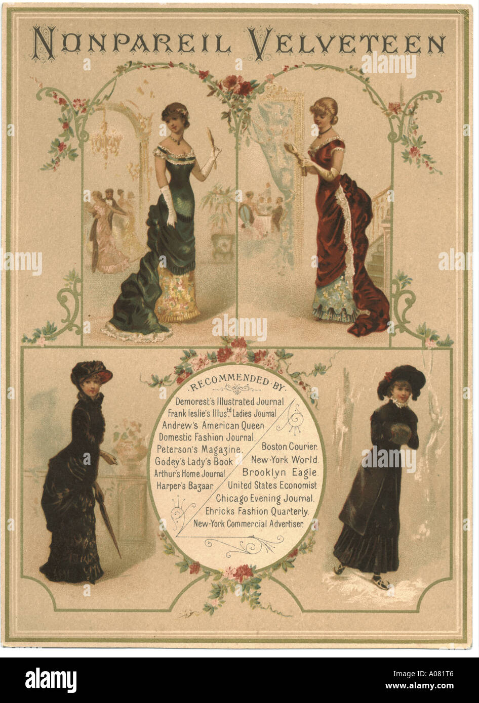 Nonpareil Velveteen advertisement circa 1880 Stock Photo