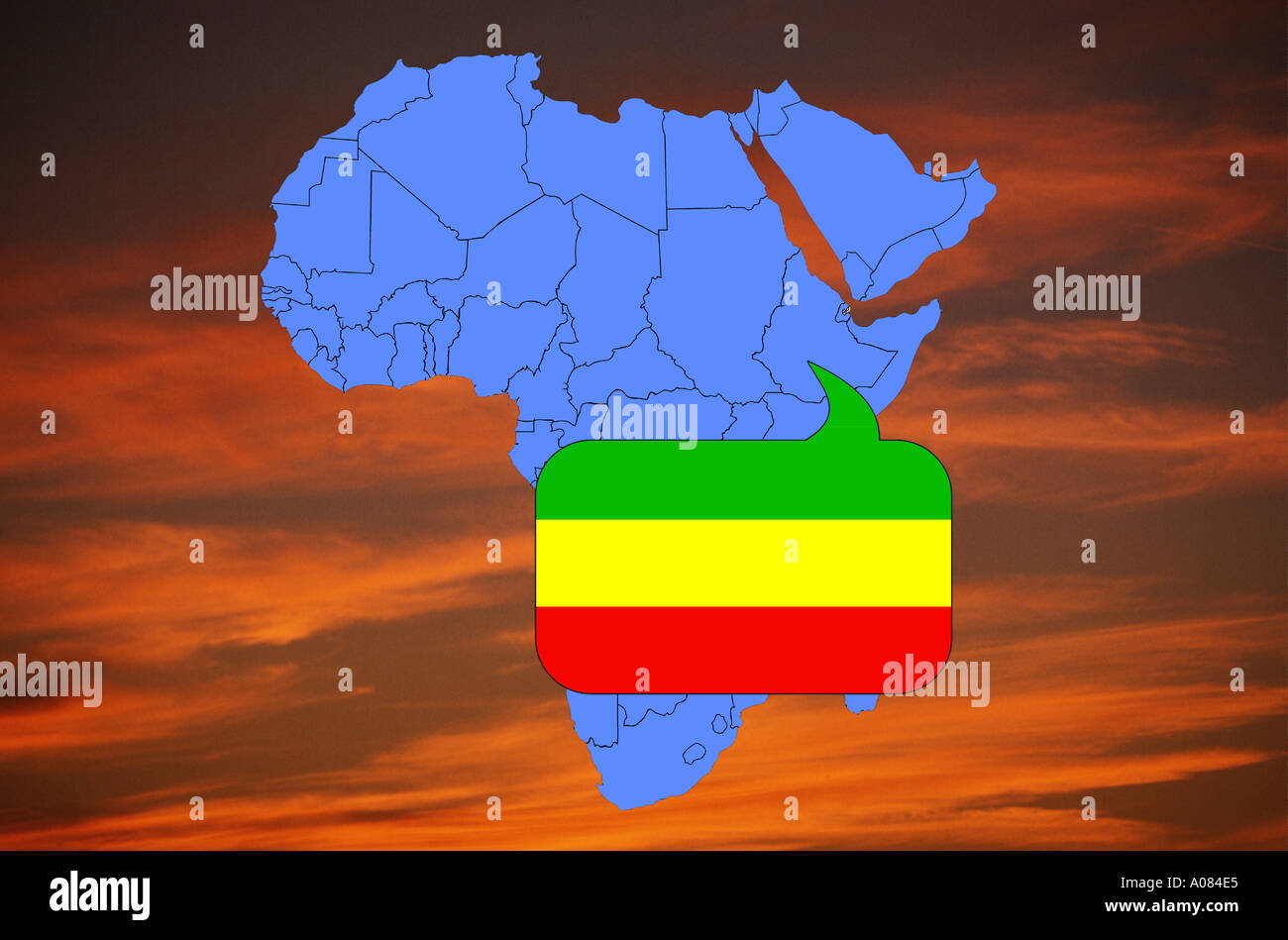 Africa map and flag of Ethiopia Stock Photo - Alamy