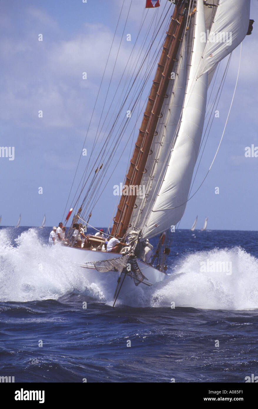 A classic yacht sailing in rough seas Stock Photo 34289 Alamy