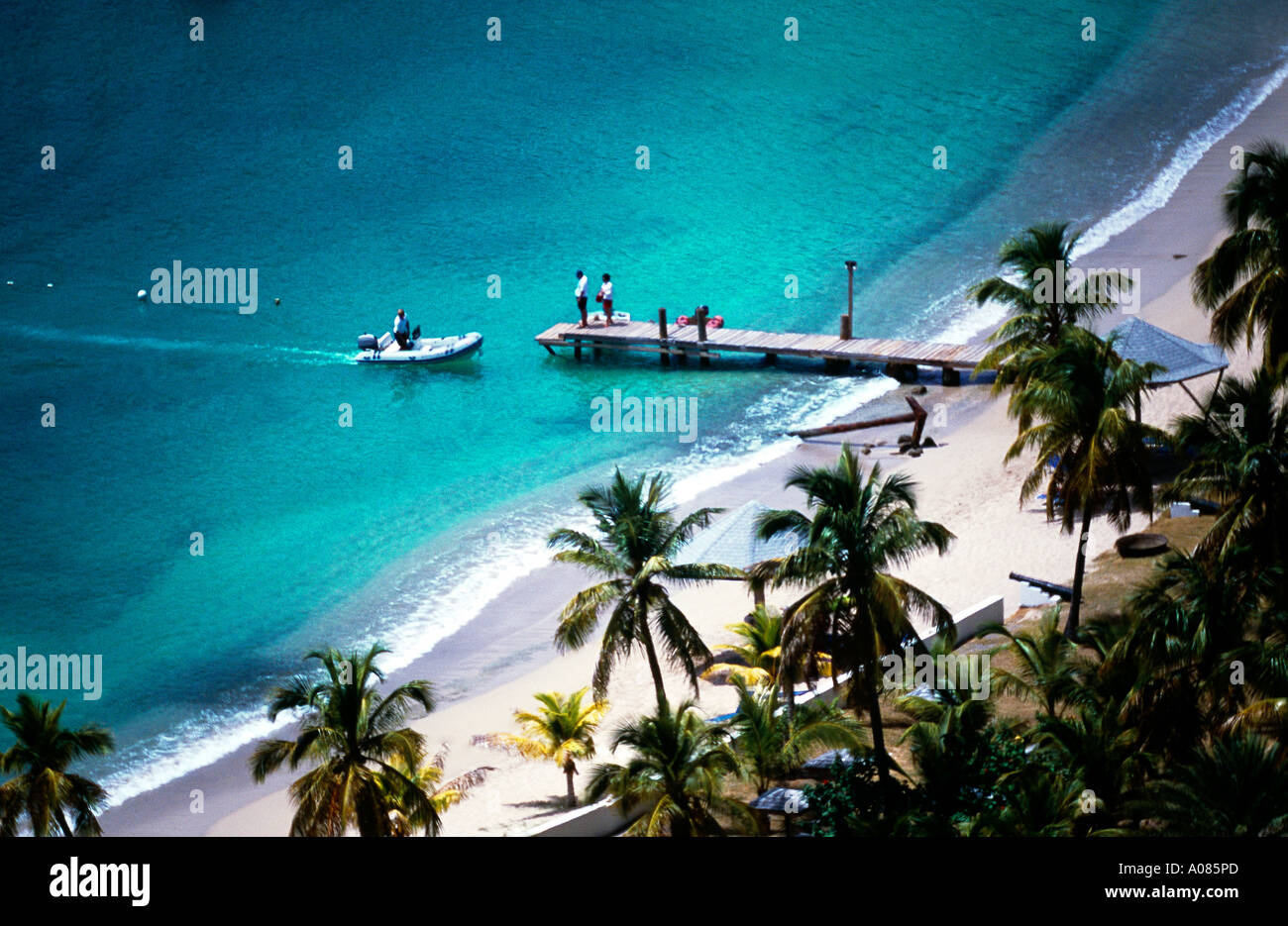 English Harbour Antigua Overview of Beach & Jetty Stock Photo Alamy