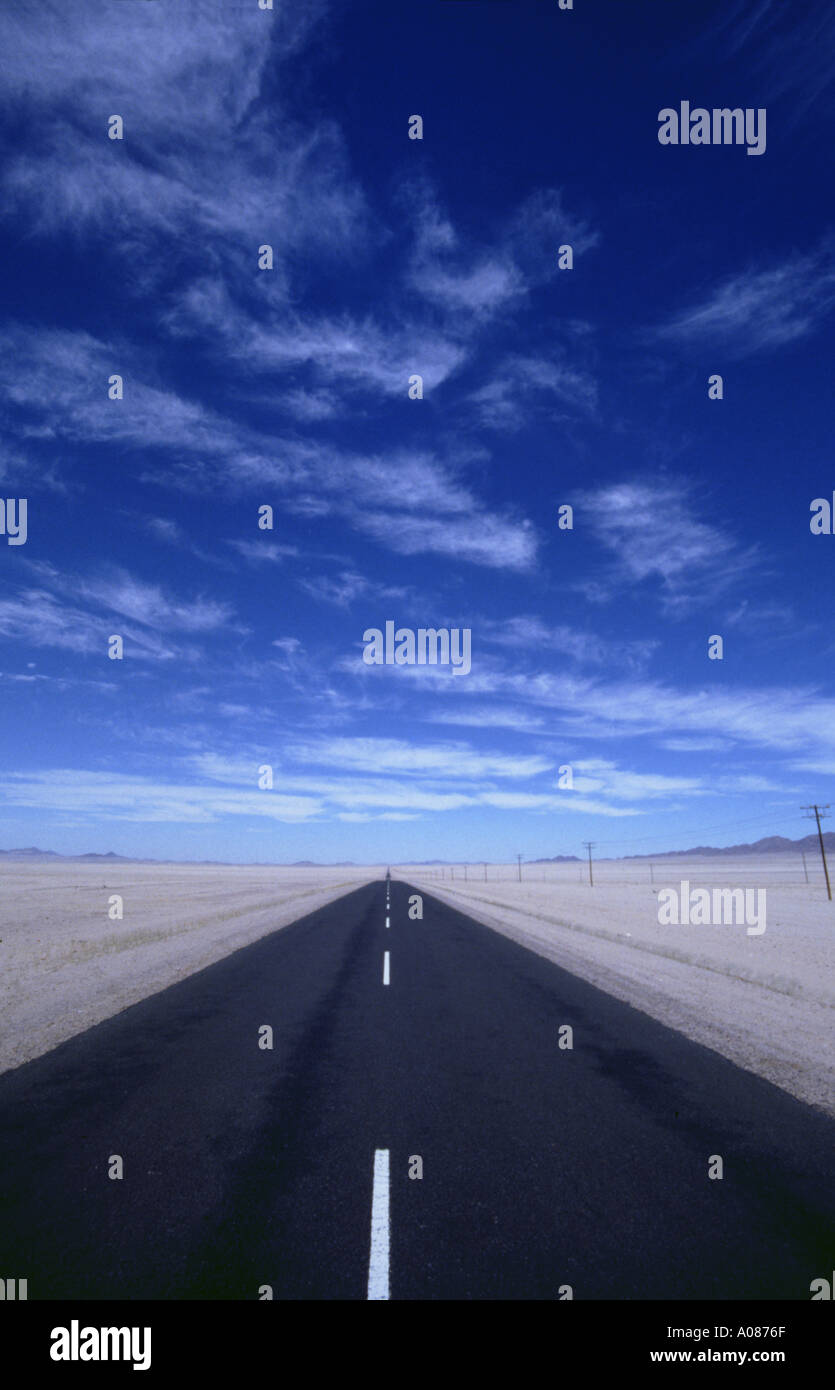 straight road street highway endless boundless never ending Stock Photo ...