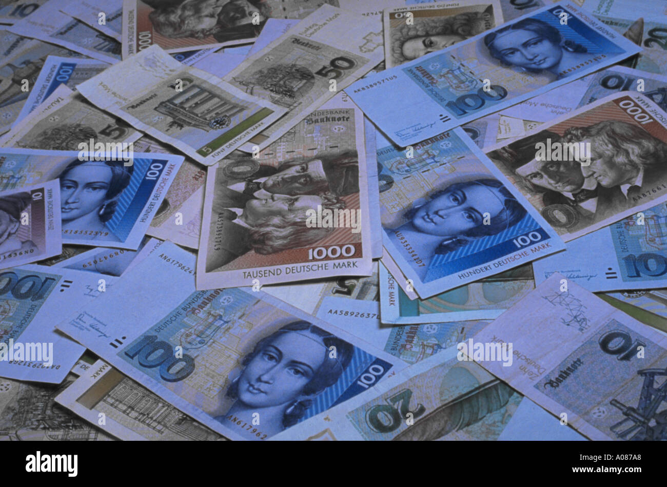 German mark currency money cash banknotes bill germany deutschmark Stock Photo Alamy