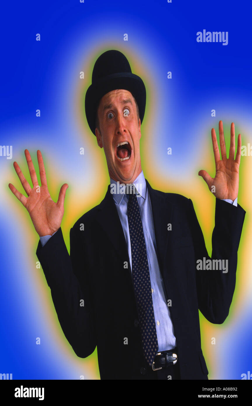 Scared businessman Stock Photo