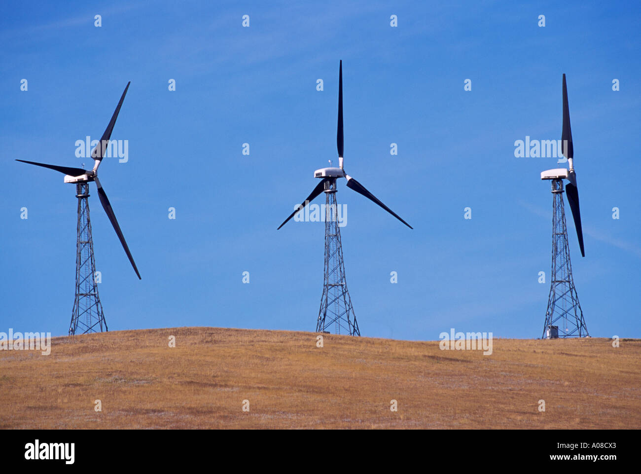 Wind Turbines generate Electricity at Wind Farm near Pincher Creek in