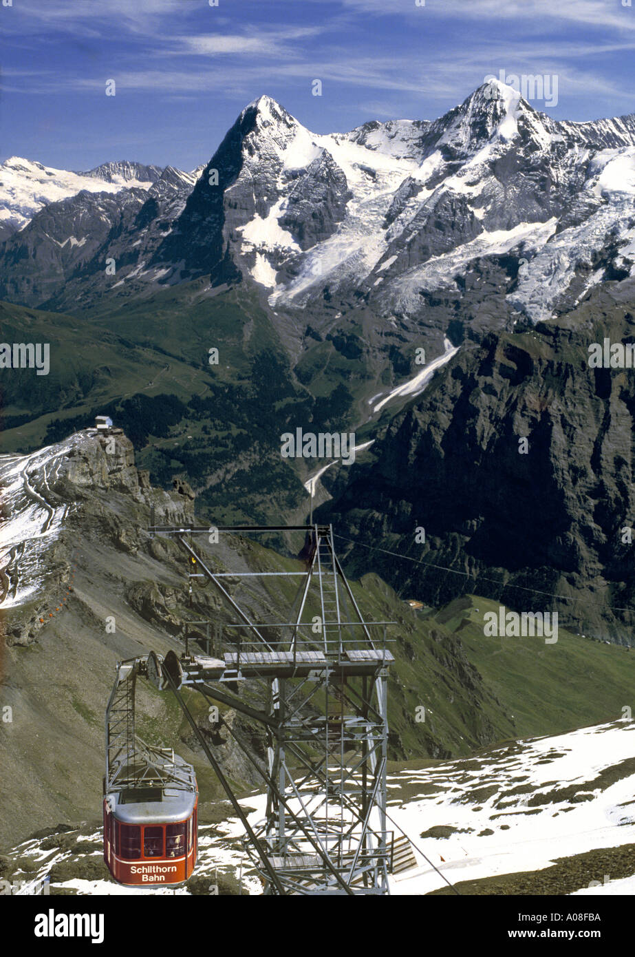 The Jungfrau Massif Schilthorn Cable Car Switzerland Stock Photo Alamy