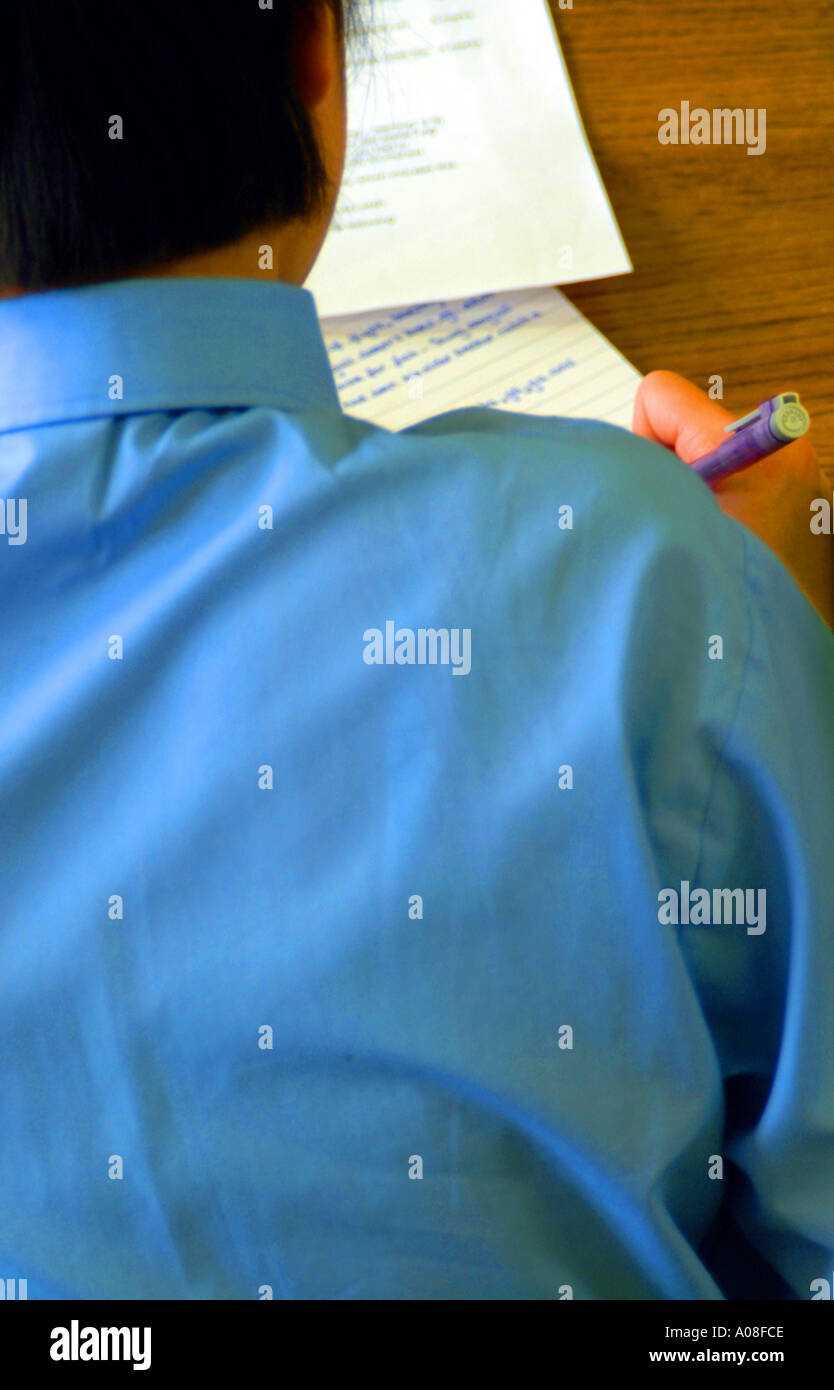 school writing learning working Stock Photo - Alamy