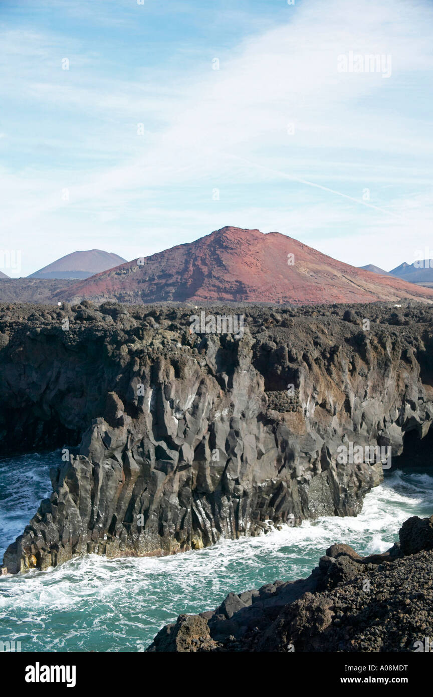 Felskueste, Los Hervideros near El Golfo Lanzarote Stock Photo