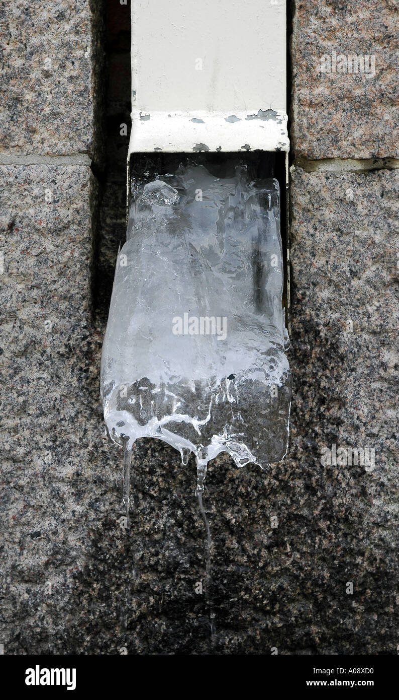 Frozen drain pipe Stock Photo Alamy