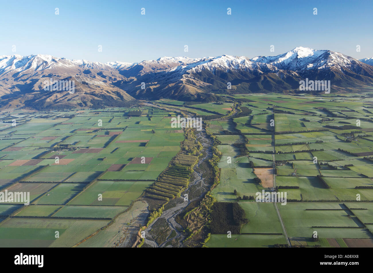 Canterbury Plains and Southern Alps near Methven South Island New