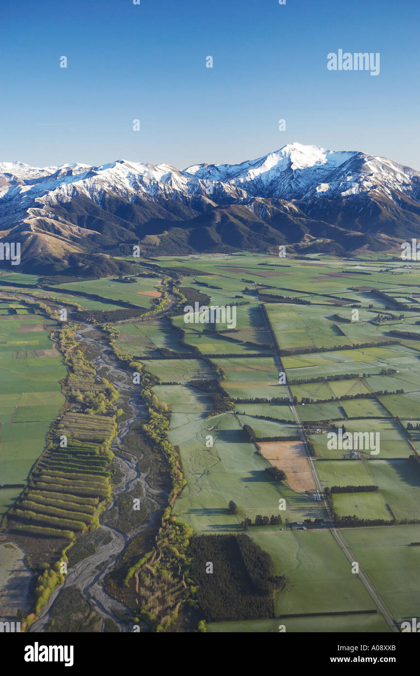 Canterbury Plains and Southern Alps near Methven South Island New