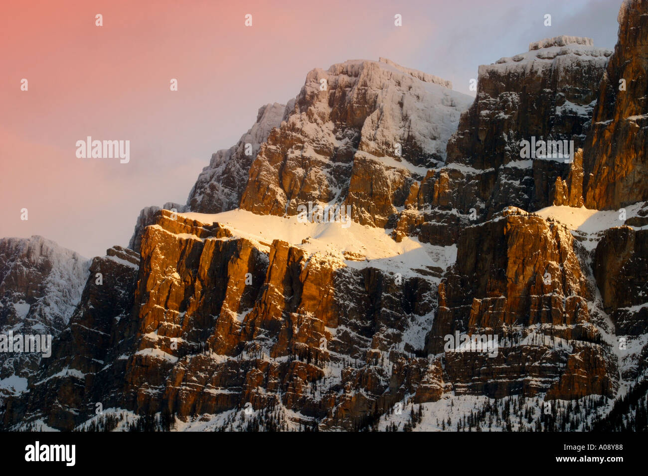 Sunrise in the Canadian Rockies; Castle Mountain Stock Photo - Alamy
