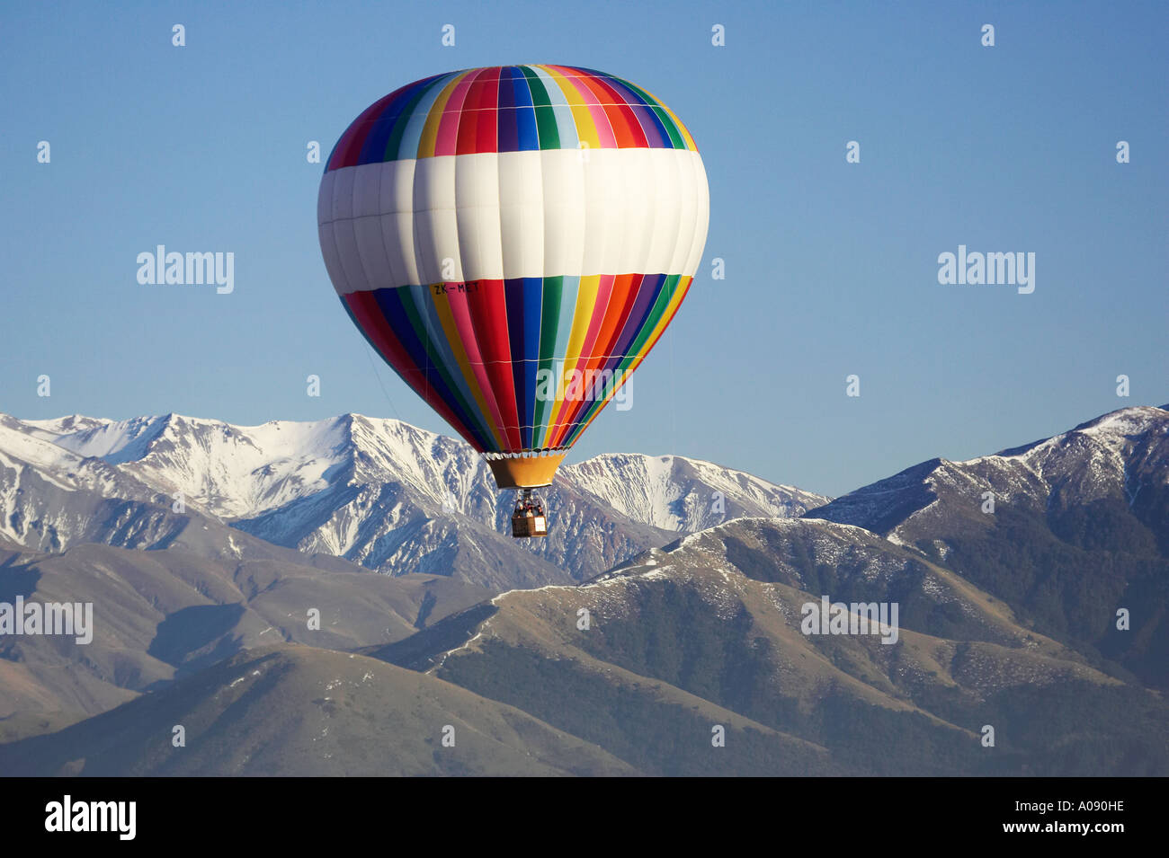 Hot air Balloon near Methven Canterbury Plains South Island New Zealand