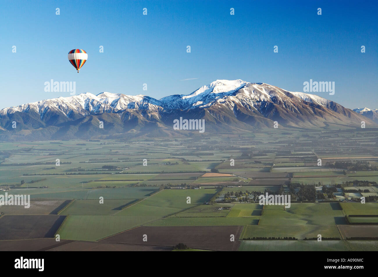 Hot air Balloon near Methven Canterbury Plains South Island New Zealand