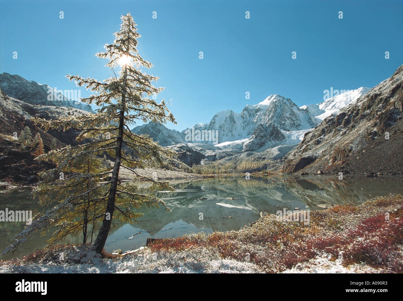 Upper Shavlo Lake The Northern Chuya Range Ridge Altai Siberia Russia ...