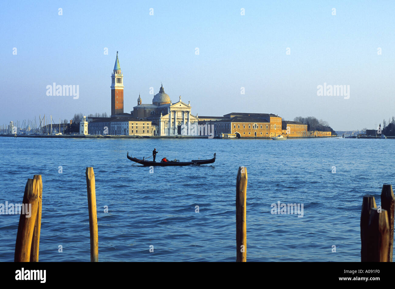 Gondola on Venice Lagoon Italy Stock Photo - Alamy
