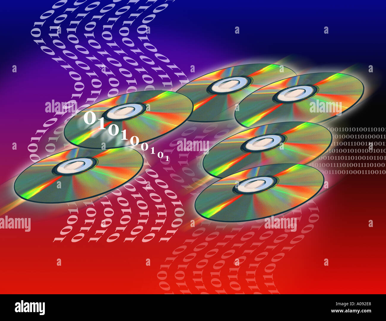 computer binary numbers and CD Stock Photo
