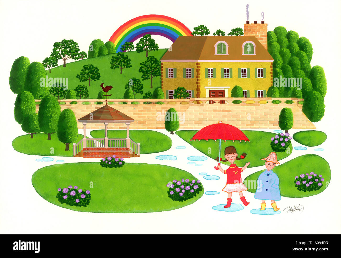 Two children drawing in garden hi-res stock photography and images - Alamy, image size:1300x984