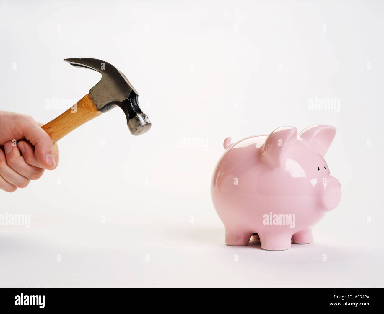 Piggy Bank and Hammer Stock Photo Alamy
