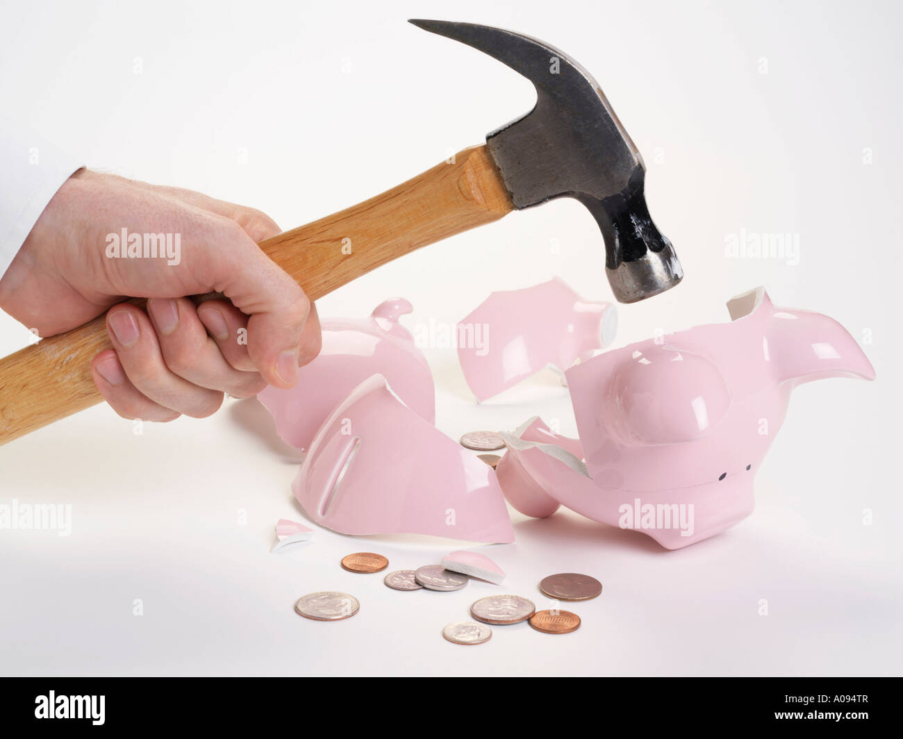 Piggy Bank and Hammer Stock Photo Alamy