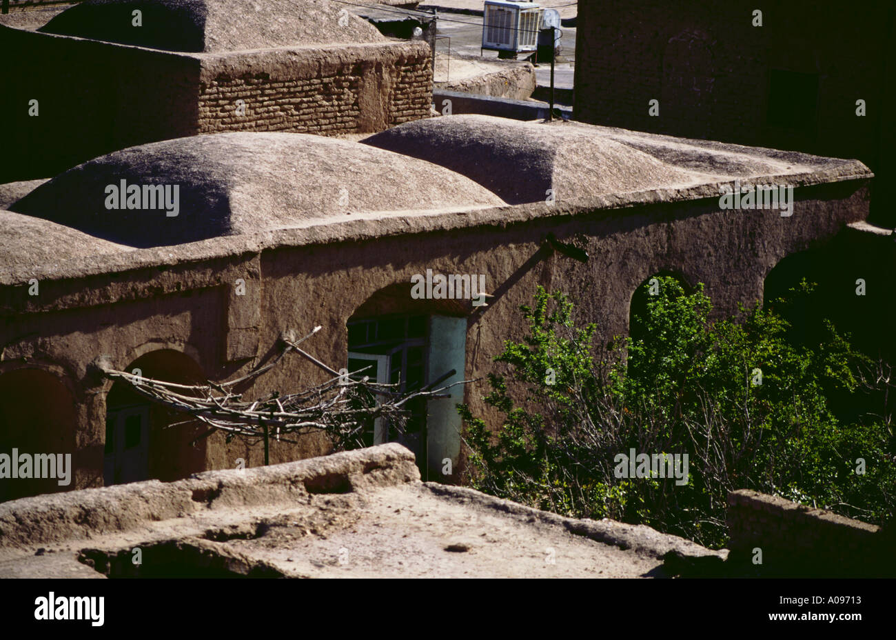 Iran traditional loamhouses at Kerman ancient old medina old city Stock