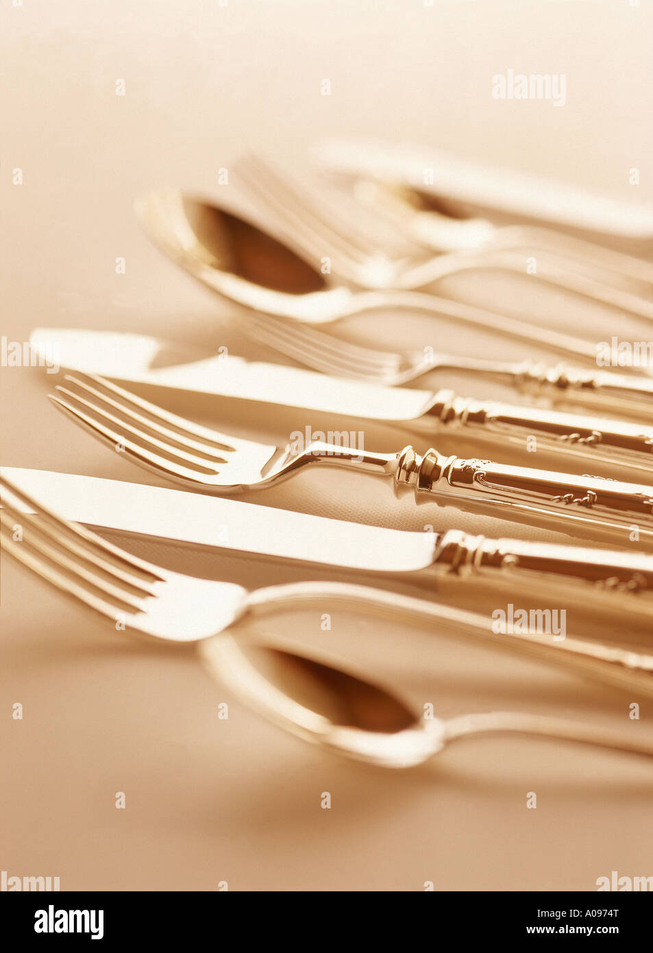 Close Up of Cutlery Stock Photo