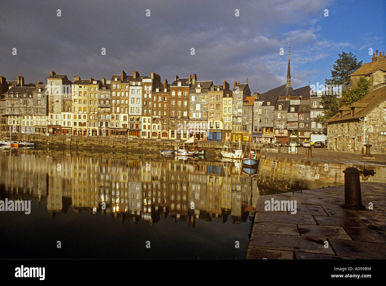 The old harbour of Honfleur Stock Photo Alamy