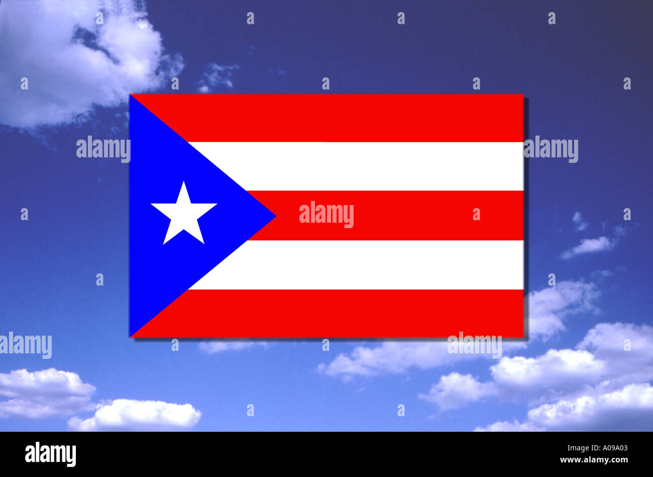 Flag of Puerto Rico Stock Photo