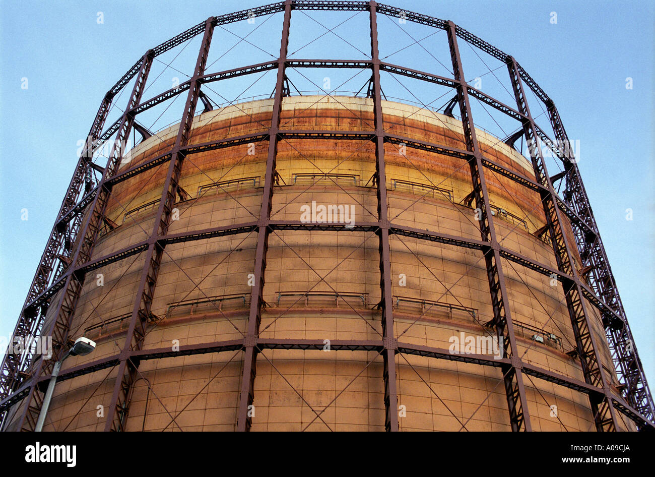 A three quarter full gasometer holding liquid gas for distribution to the  domestic user Photo by Troika Stock Photo - Alamy