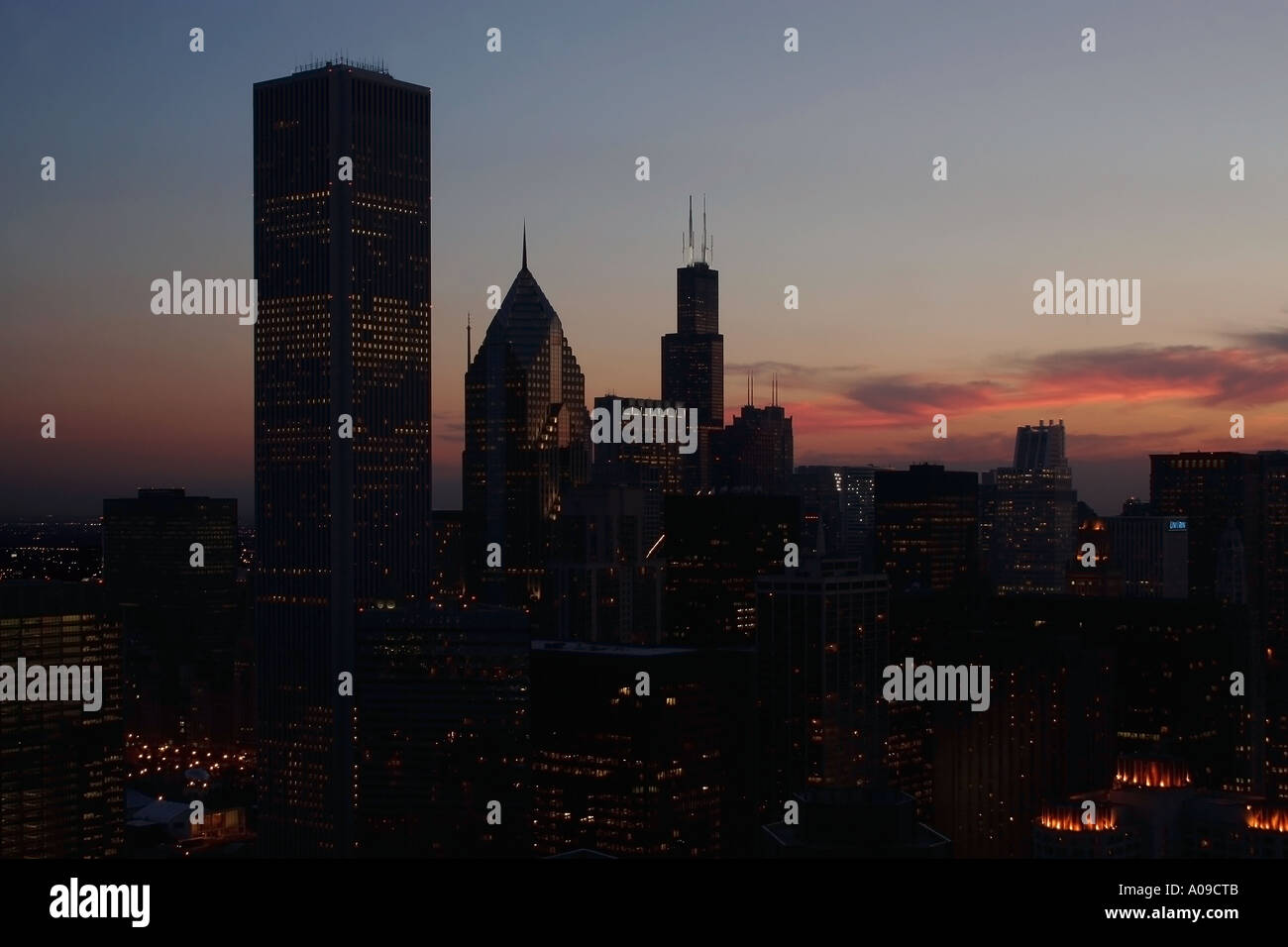 Chicago's Skyline at Sunset Stock Photo - Alamy