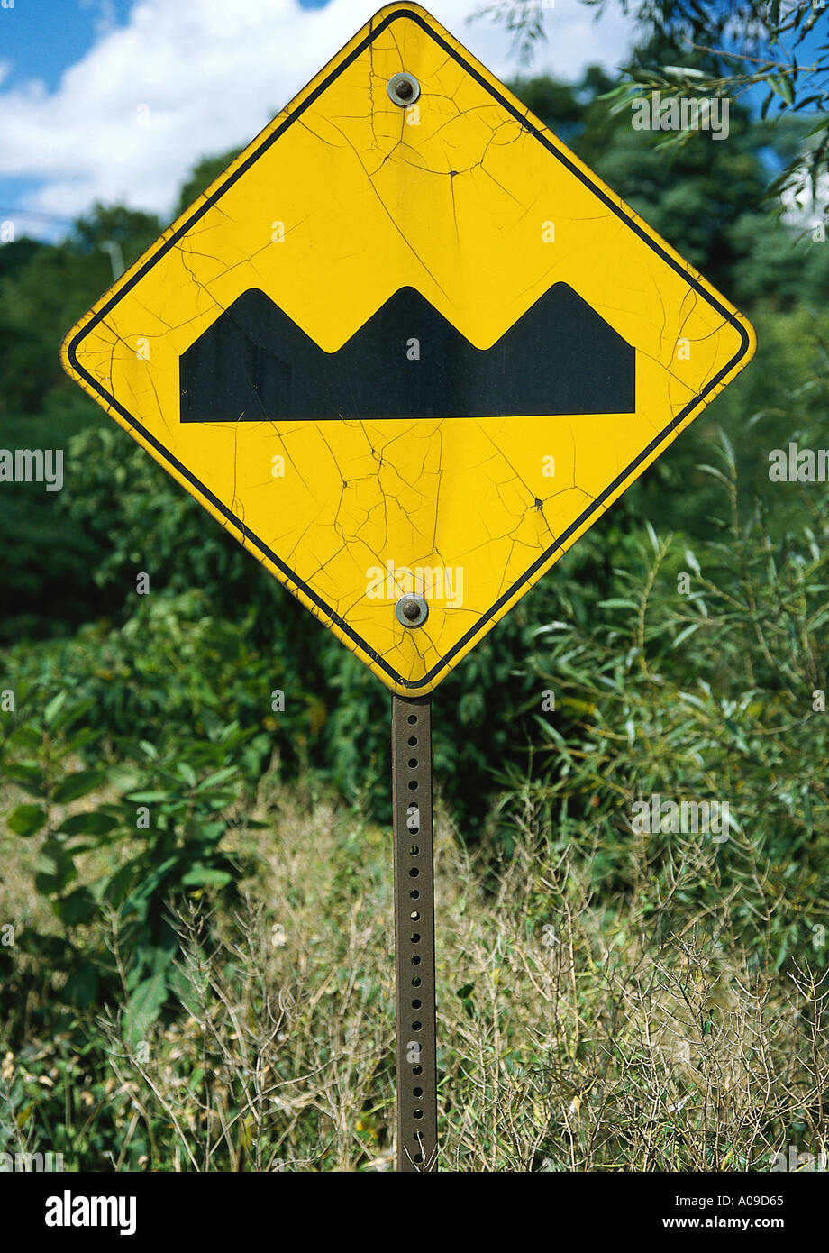 bumpy road ahead sign