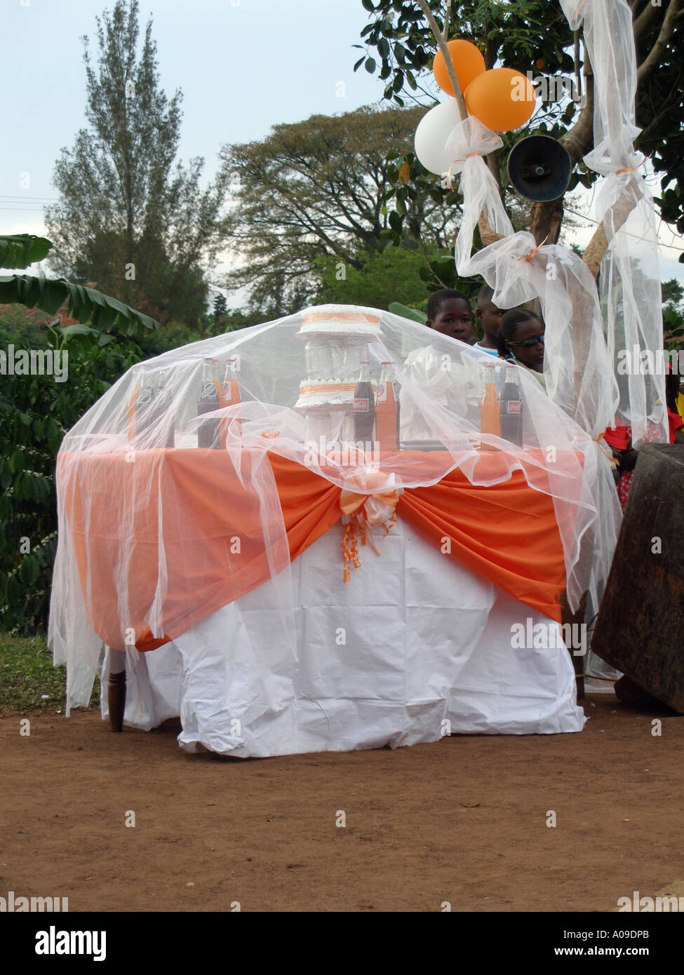 Typical display of wedding cake at wedding in Uganda Stock Photo Alamy