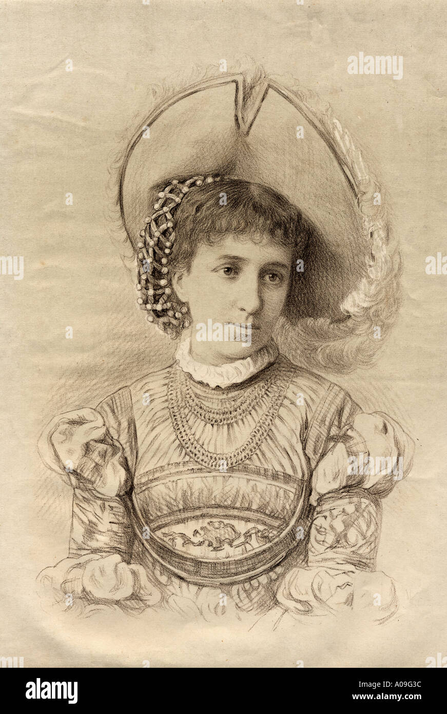 Maria Cristina Deseada Enriqueta Felicidad Raniera de Habsburgo Lorena, 1858-1929. Archduchess of Austria and Queen of Spain as the wife of Alfonso XI. Stock Photo