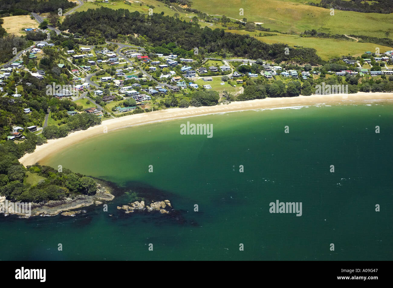 Coopers Beach Mangonui Northland New Zealand aerial Stock Photo Alamy