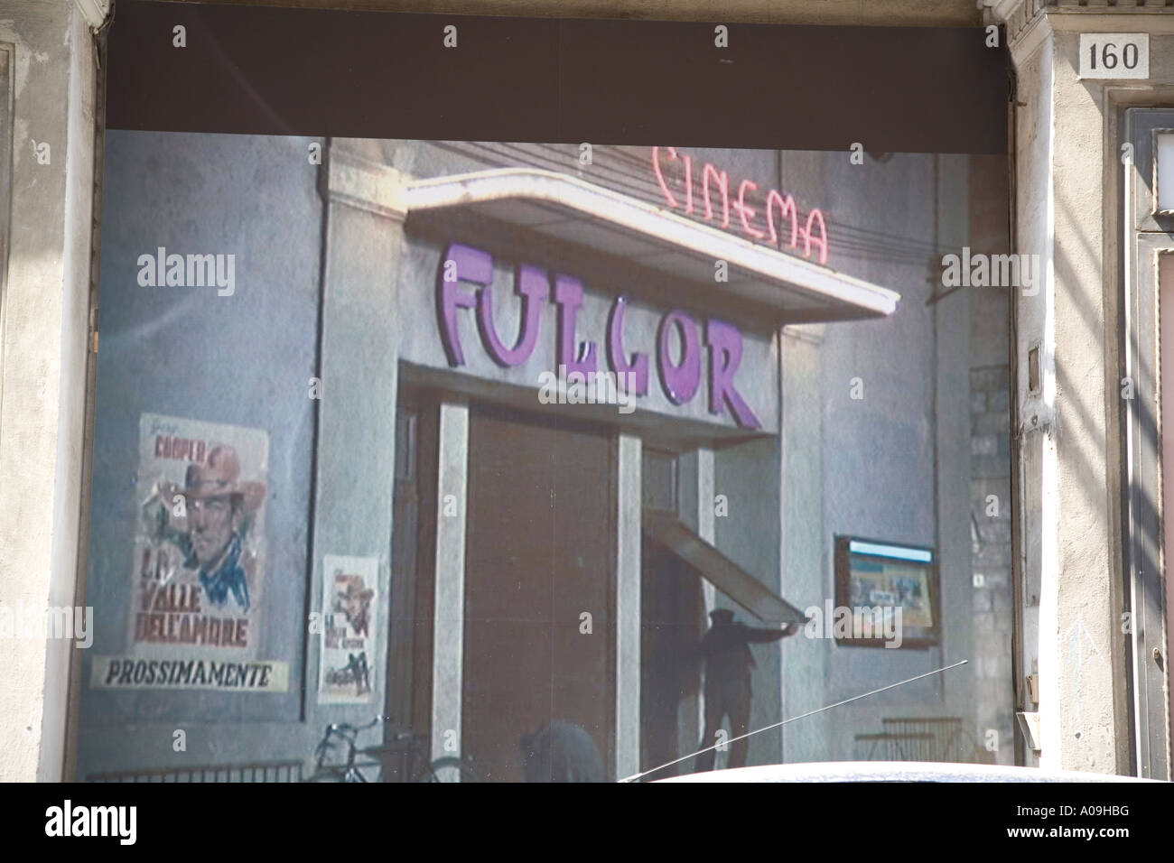Picture of Cinema Fulgor in Rimini Emilia Romagna Italy as rebuilt by Fellini for Amarcord Stock Photo
