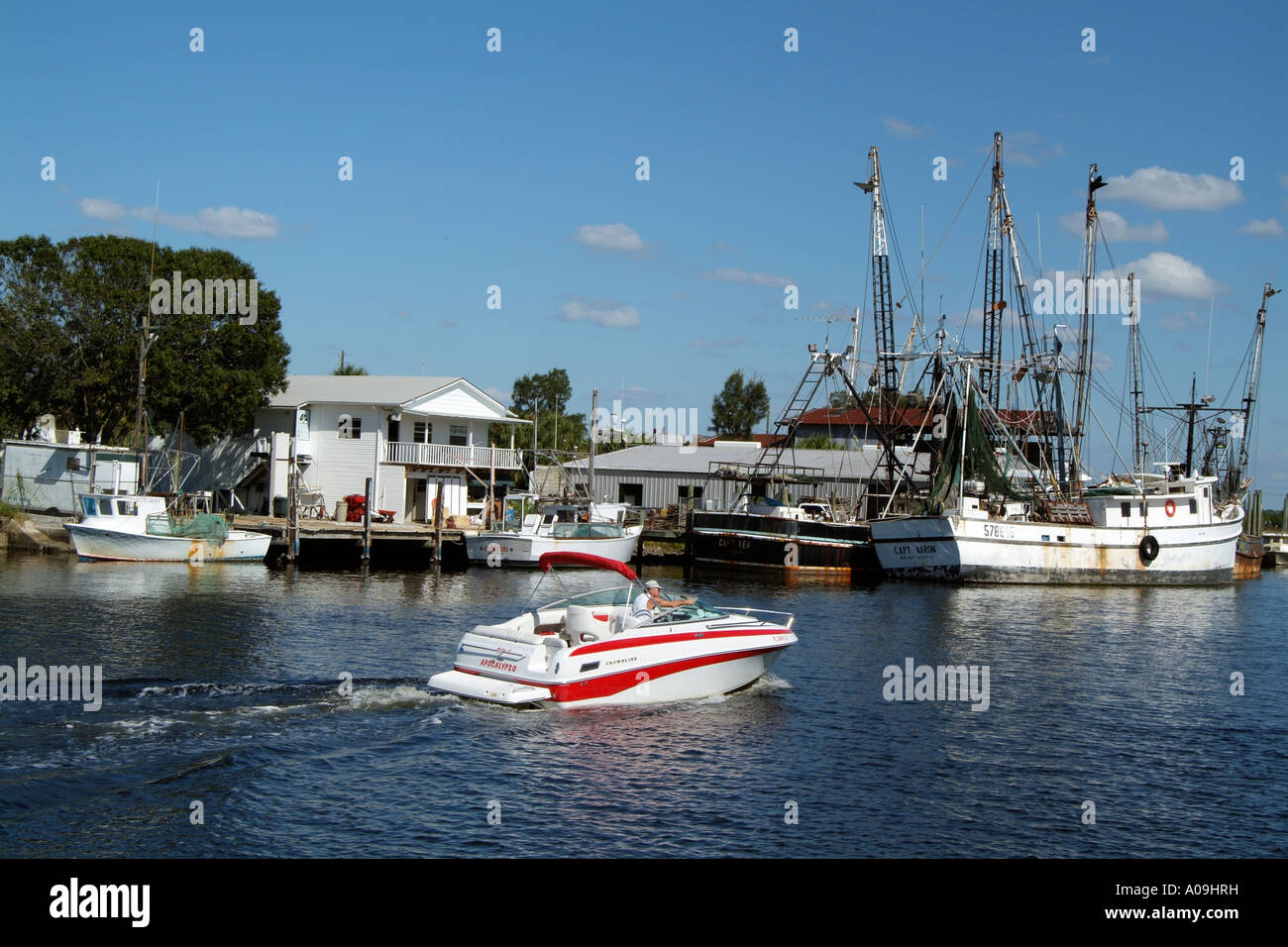Tarpon Springs Florida USA The waterfront of this working seaport on the Anclote River Stock