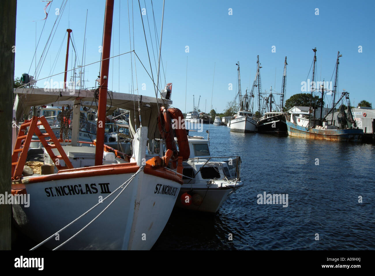 Tarpon Springs Florida USA The waterfront of this working seaport on the Anclote River Stock