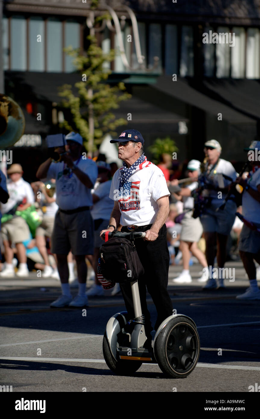 Man on Segway electric scooter at the Doo-Dah Parade in Pasadena California  Stock Photo - Alamy