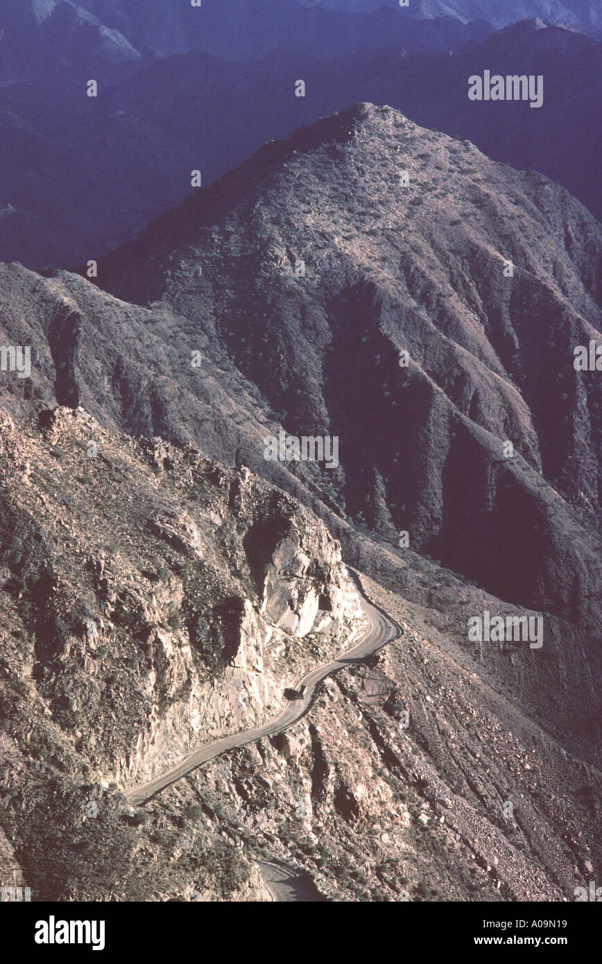 Saudi Arabia, Asir Province. There are some spectacular mountain roads in this region Stock Photo