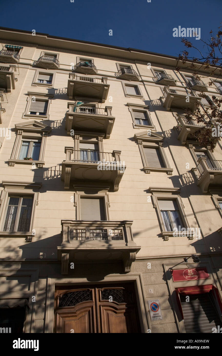 Apartment building with balconies Turin Italy Stock Photo Alamy