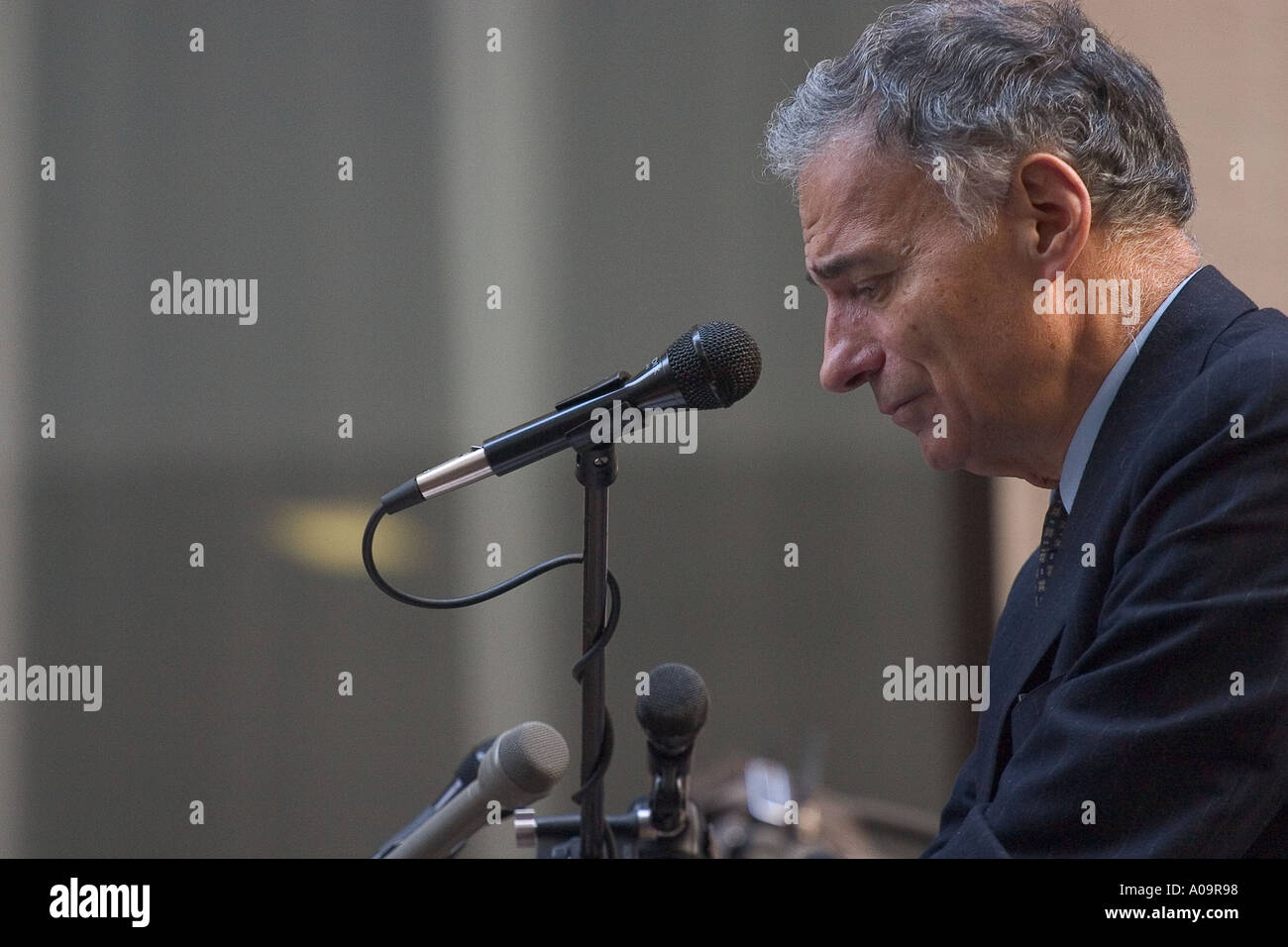 Presidential Candidate Ralph Nader speaking in New York City 2004 Stock