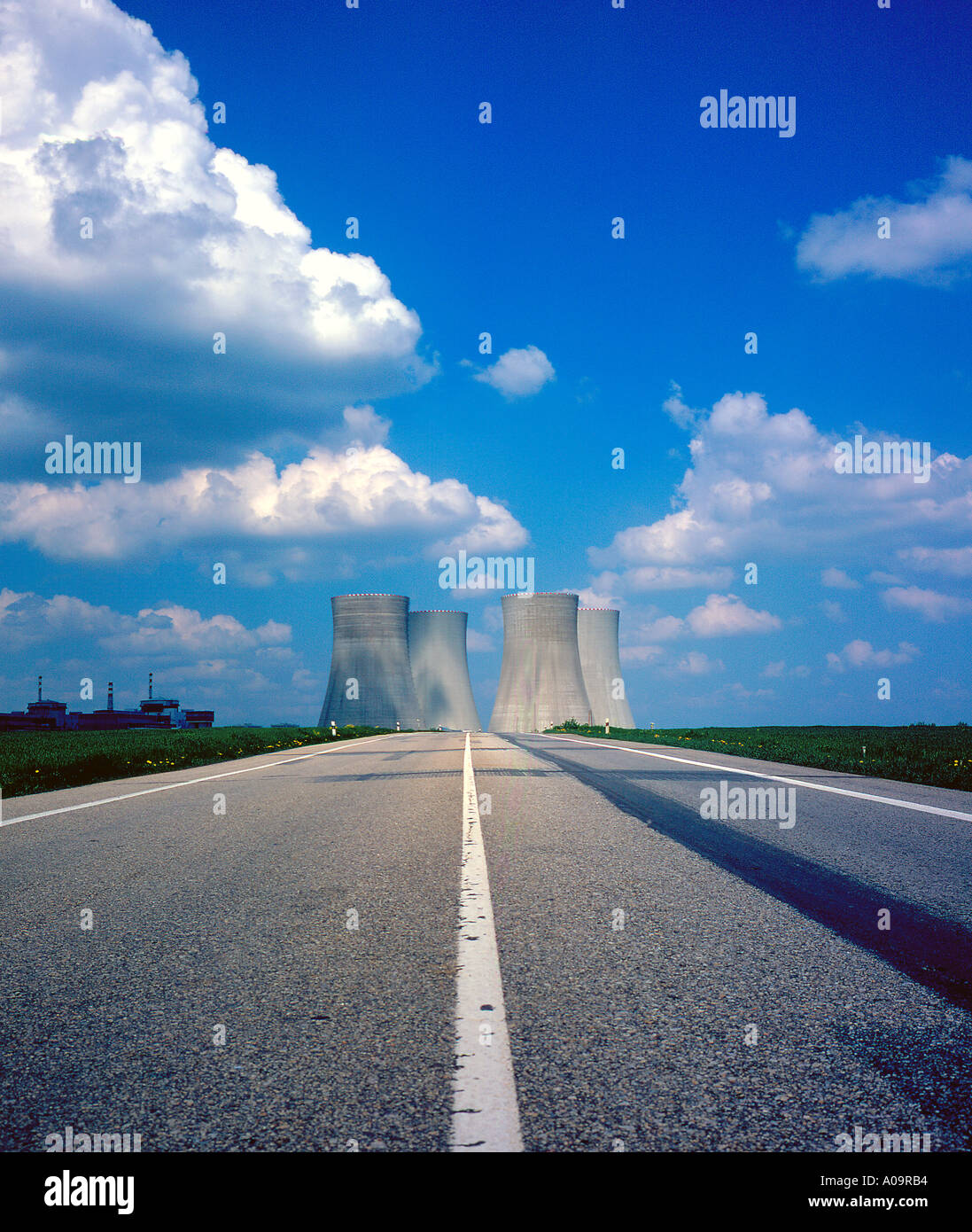 Temelin Nuclear Power Plant road street tower towers, Czech Republic