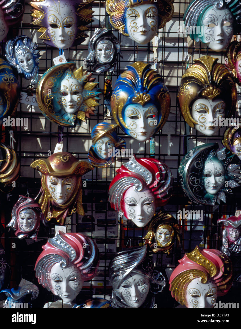 carnival masks for sale Venice Italy Europe. Photo by Willy Matheisl Stock Photo