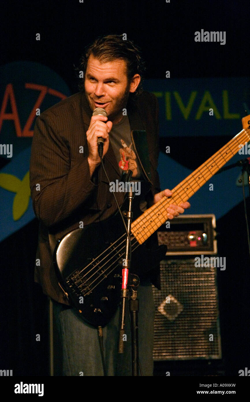 Tim Lefebvre Bass of the URI CAINE BEDROCK performs at THE MONTEREY JAZZ  FESTIVAL Stock Photo - Alamy