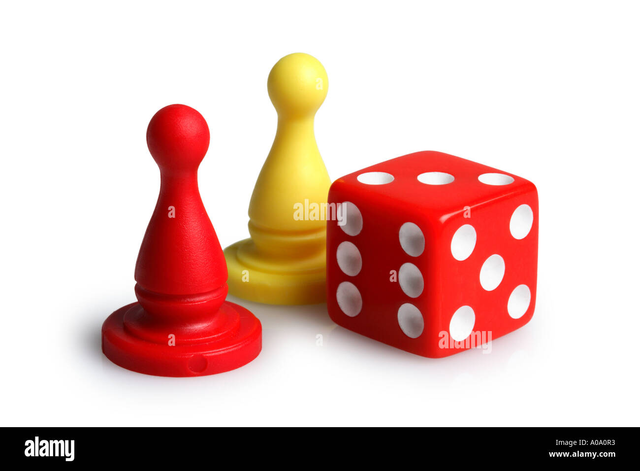 die and game pieces Stock Photo