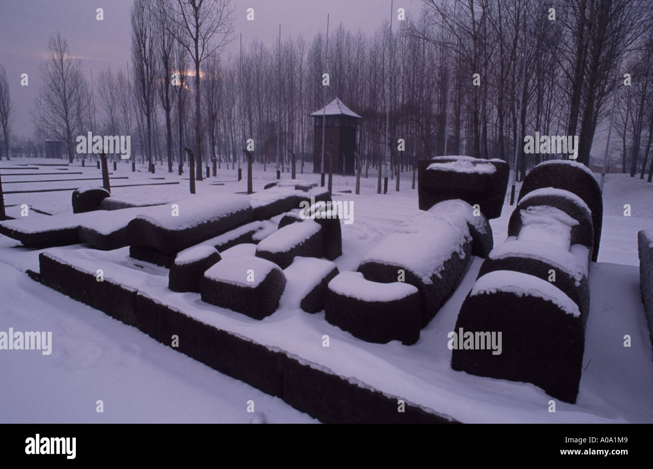 memorial at Auschwitz death camp, Poland Stock Photo