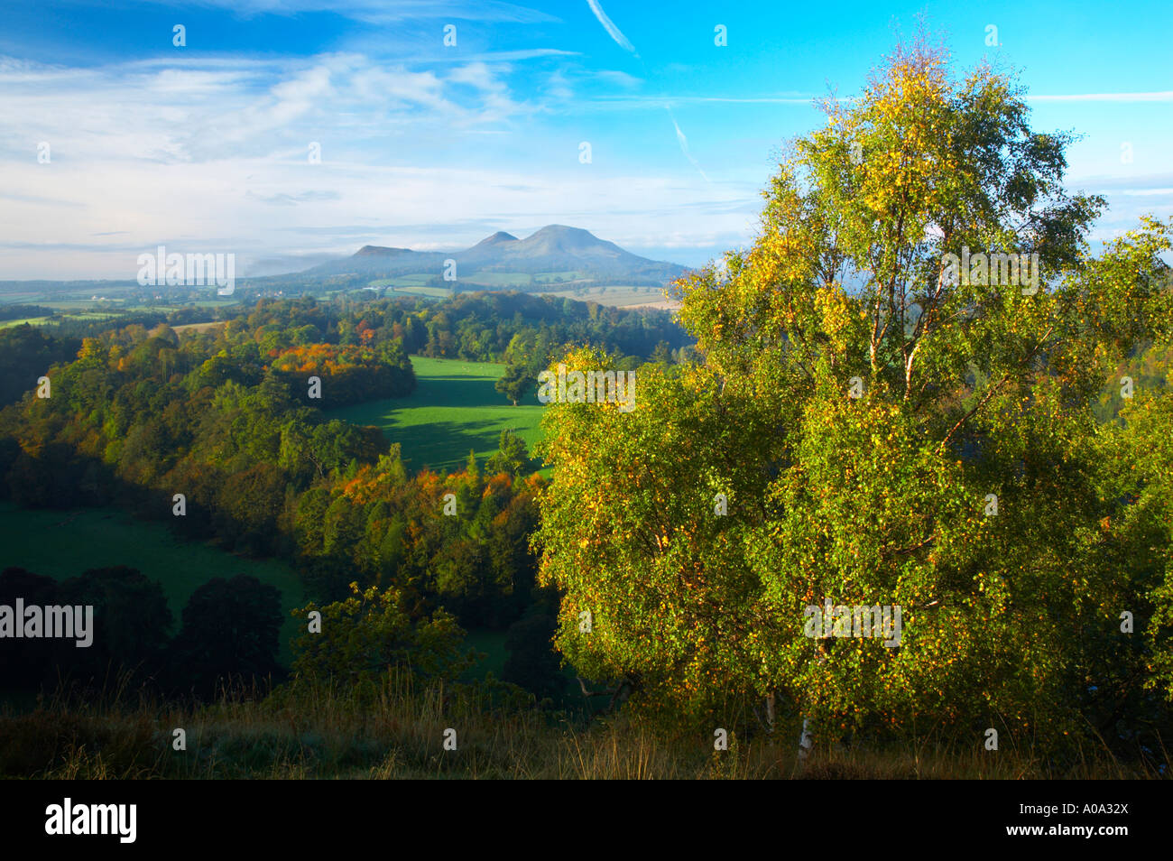 Scotland autumn mist melrose hi-res stock photography and images - Alamy