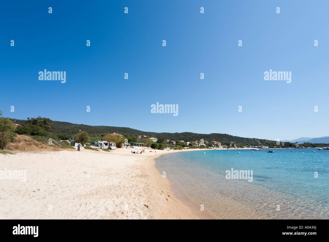 Beach at Porto Pollo, near Propriano, Gulf of Valinco, Alta Rocca, Corsica, France Stock Photo