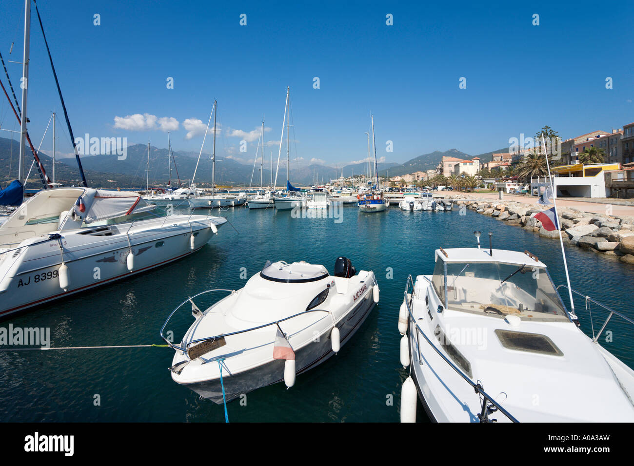 Harbour, Propriano, Gulf of Valinco, Alta Rocca, Corsica, France Stock Photo