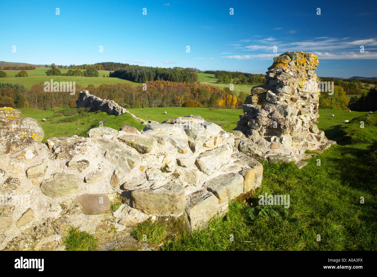 England Northumberland Northumberland National Park The remains of Harbottle Castle in Coquetdale Stock Photo